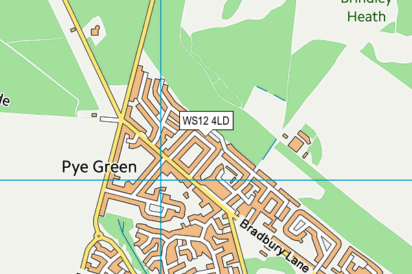 WS12 4LD map - OS VectorMap District (Ordnance Survey)