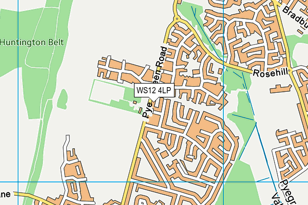 WS12 4LP map - OS VectorMap District (Ordnance Survey)