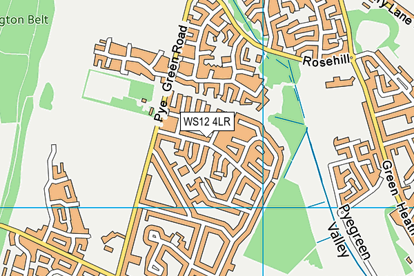 WS12 4LR map - OS VectorMap District (Ordnance Survey)
