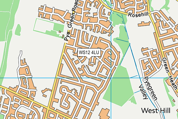 WS12 4LU map - OS VectorMap District (Ordnance Survey)