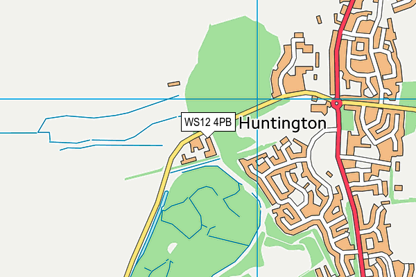 WS12 4PB map - OS VectorMap District (Ordnance Survey)