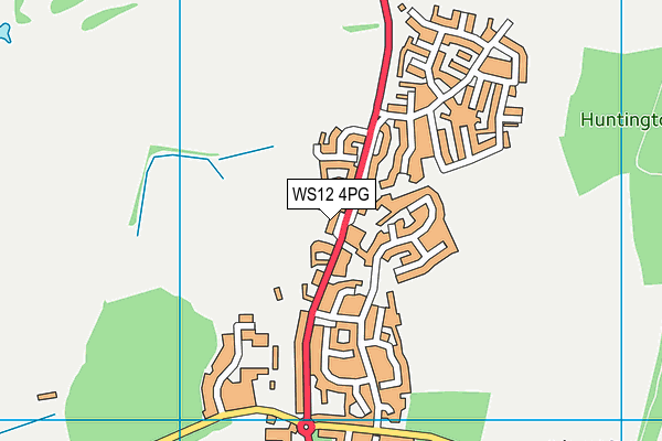 WS12 4PG map - OS VectorMap District (Ordnance Survey)