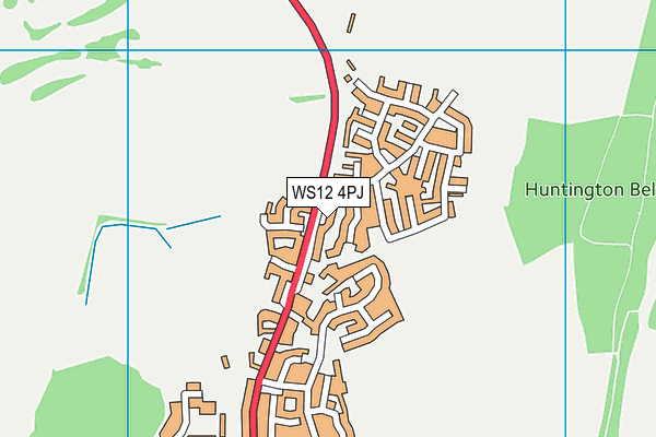 WS12 4PJ map - OS VectorMap District (Ordnance Survey)