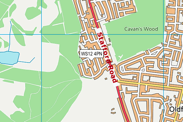WS12 4PN map - OS VectorMap District (Ordnance Survey)