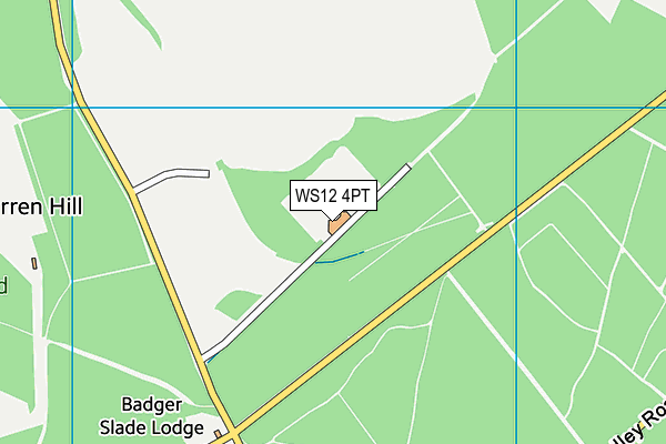 WS12 4PT map - OS VectorMap District (Ordnance Survey)