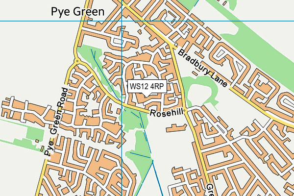 WS12 4RP map - OS VectorMap District (Ordnance Survey)
