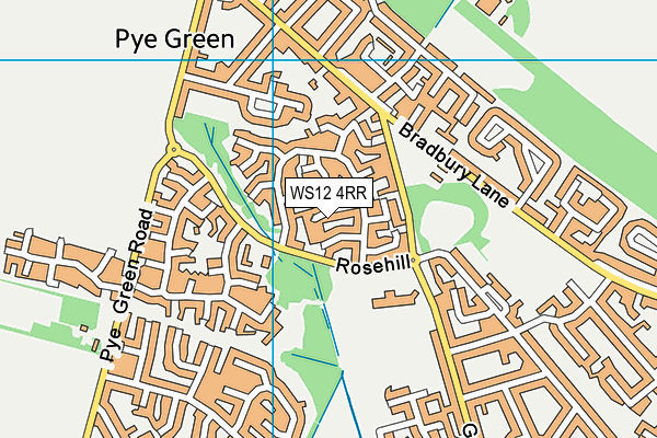 WS12 4RR map - OS VectorMap District (Ordnance Survey)