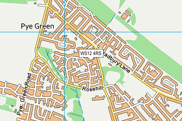 WS12 4RS map - OS VectorMap District (Ordnance Survey)