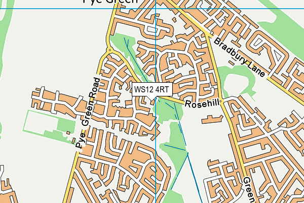 Pye Green Academy map (WS12 4RT) - OS VectorMap District (Ordnance Survey)