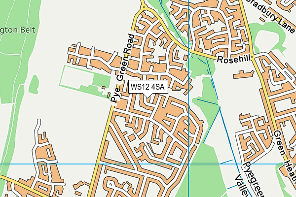 WS12 4SA map - OS VectorMap District (Ordnance Survey)