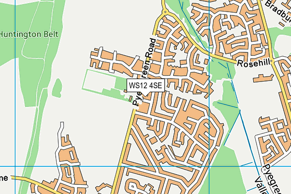 WS12 4SE map - OS VectorMap District (Ordnance Survey)