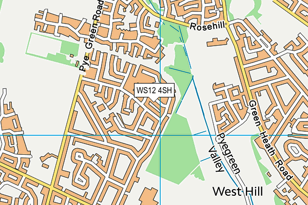 WS12 4SH map - OS VectorMap District (Ordnance Survey)