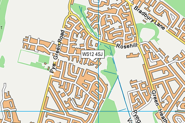 WS12 4SJ map - OS VectorMap District (Ordnance Survey)
