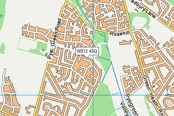 WS12 4SQ map - OS VectorMap District (Ordnance Survey)