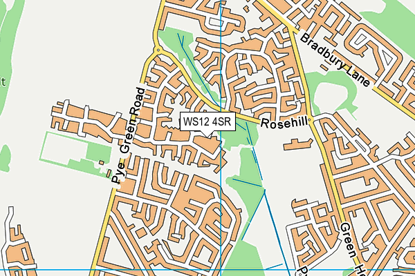 WS12 4SR map - OS VectorMap District (Ordnance Survey)