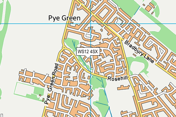 WS12 4SX map - OS VectorMap District (Ordnance Survey)