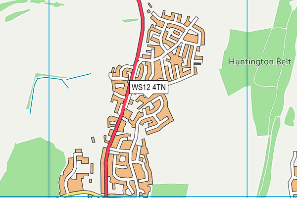 WS12 4TN map - OS VectorMap District (Ordnance Survey)