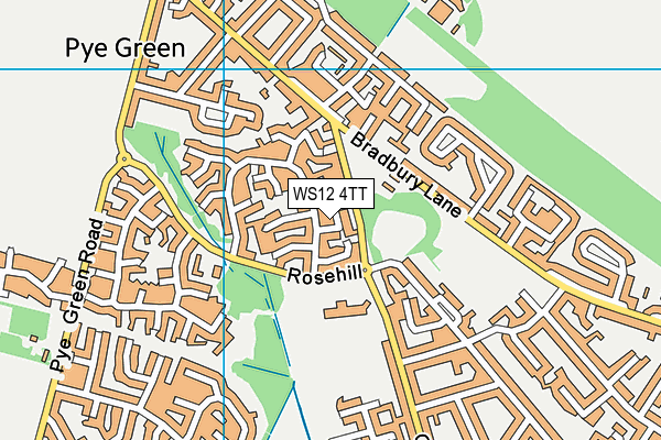 WS12 4TT map - OS VectorMap District (Ordnance Survey)