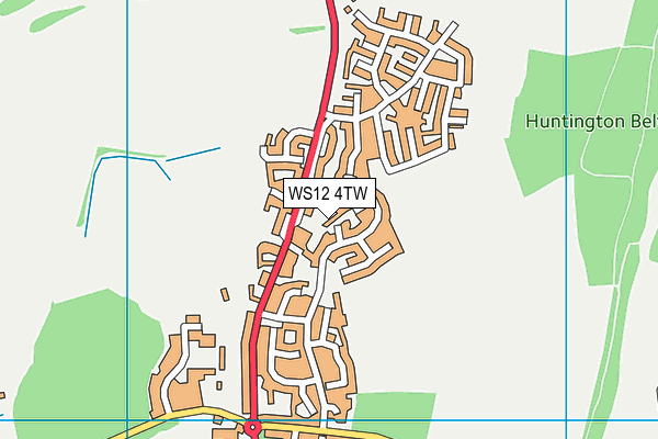 WS12 4TW map - OS VectorMap District (Ordnance Survey)