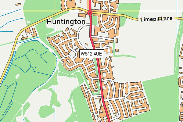 WS12 4UE map - OS VectorMap District (Ordnance Survey)