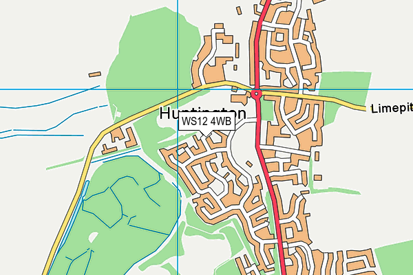 WS12 4WB map - OS VectorMap District (Ordnance Survey)