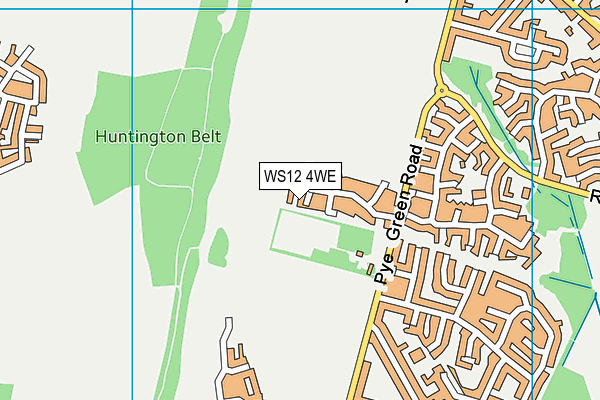 WS12 4WE map - OS VectorMap District (Ordnance Survey)