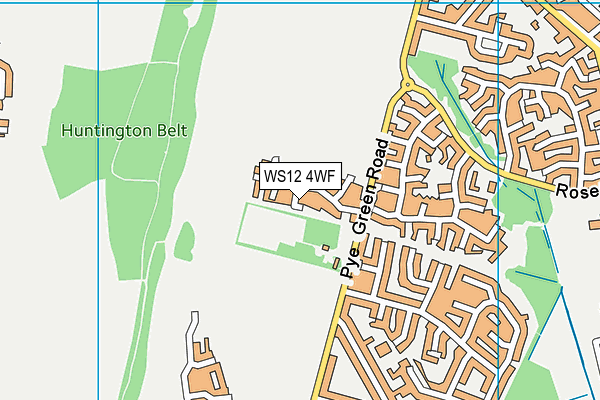 WS12 4WF map - OS VectorMap District (Ordnance Survey)