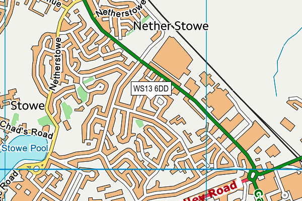 WS13 6DD map - OS VectorMap District (Ordnance Survey)