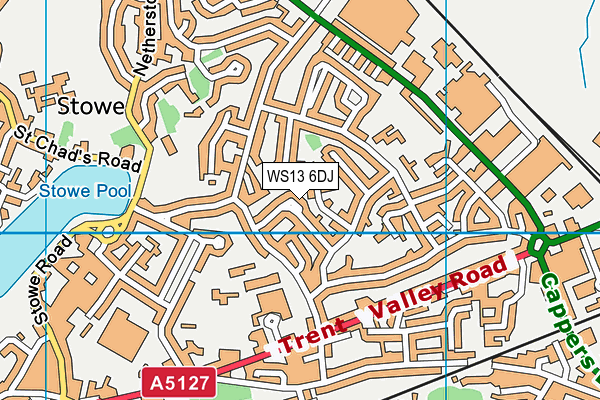 WS13 6DJ map - OS VectorMap District (Ordnance Survey)