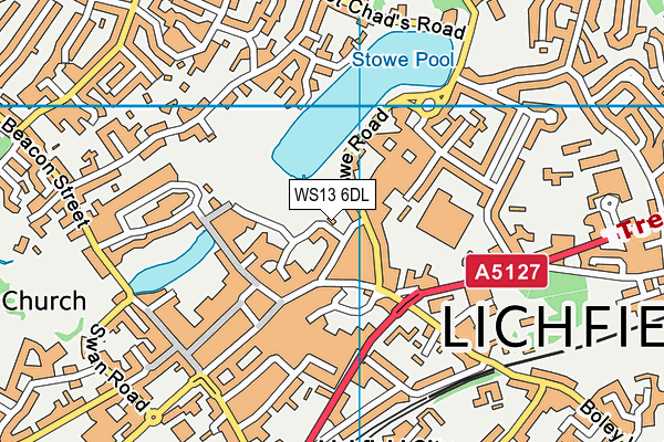 WS13 6DL map - OS VectorMap District (Ordnance Survey)