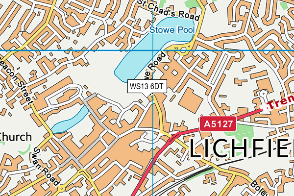 WS13 6DT map - OS VectorMap District (Ordnance Survey)