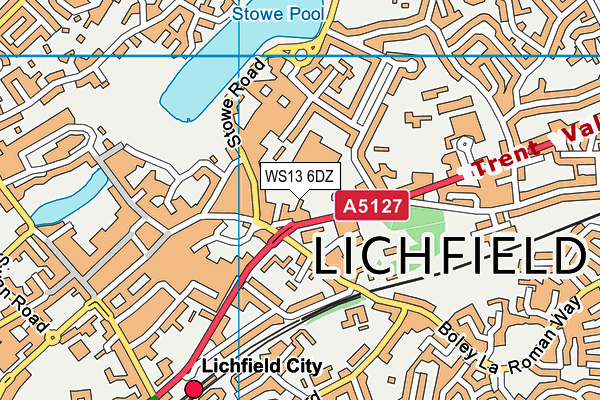 WS13 6DZ map - OS VectorMap District (Ordnance Survey)