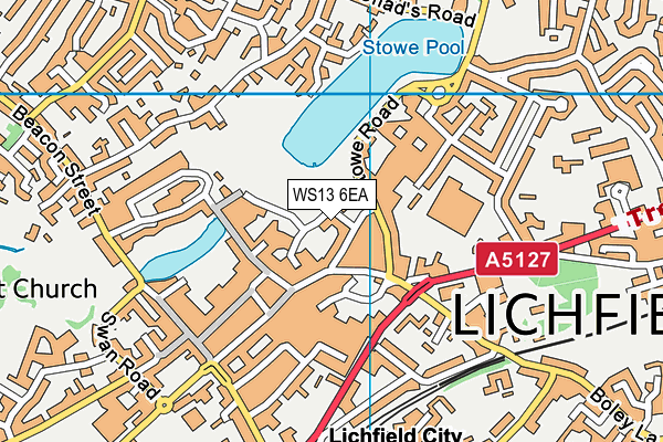 WS13 6EA map - OS VectorMap District (Ordnance Survey)