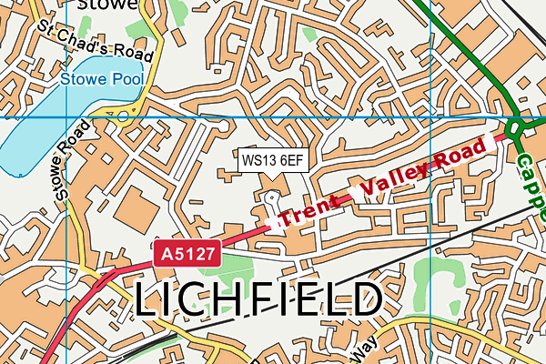 WS13 6EF map - OS VectorMap District (Ordnance Survey)