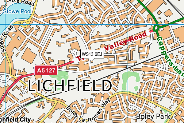 WS13 6EJ map - OS VectorMap District (Ordnance Survey)