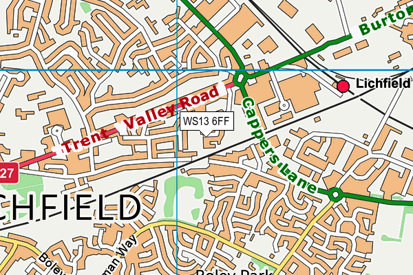 WS13 6FF map - OS VectorMap District (Ordnance Survey)