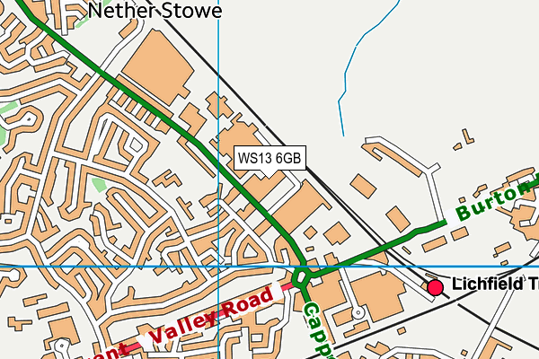 WS13 6GB map - OS VectorMap District (Ordnance Survey)