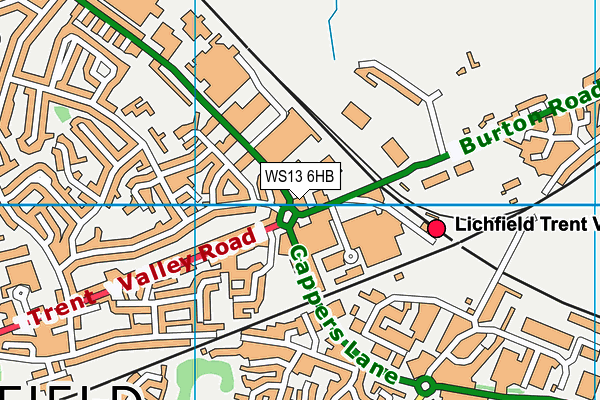 WS13 6HB map - OS VectorMap District (Ordnance Survey)