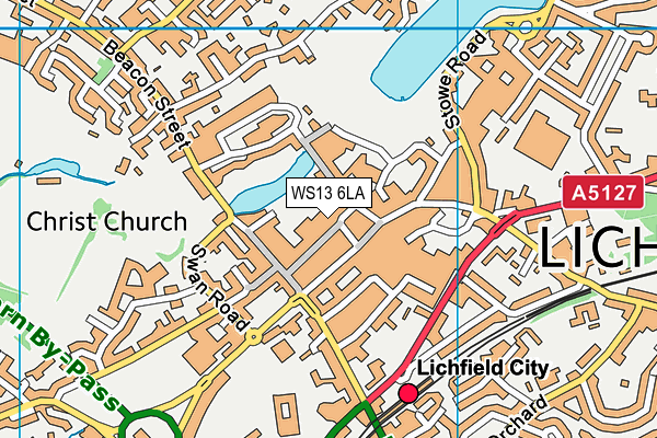 WS13 6LA map - OS VectorMap District (Ordnance Survey)