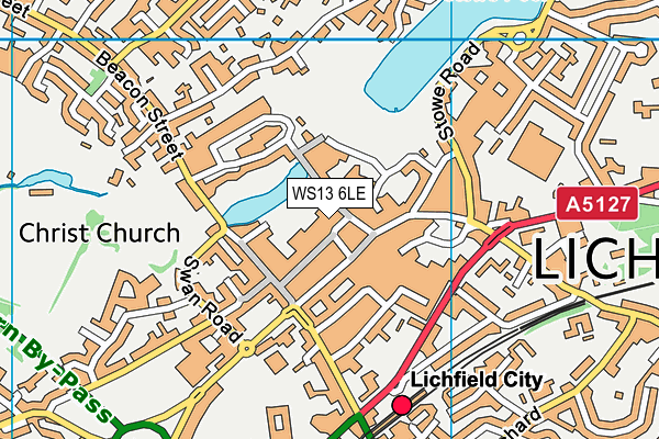 WS13 6LE map - OS VectorMap District (Ordnance Survey)