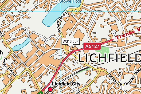 WS13 6LF map - OS VectorMap District (Ordnance Survey)