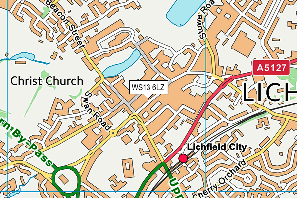 WS13 6LZ map - OS VectorMap District (Ordnance Survey)