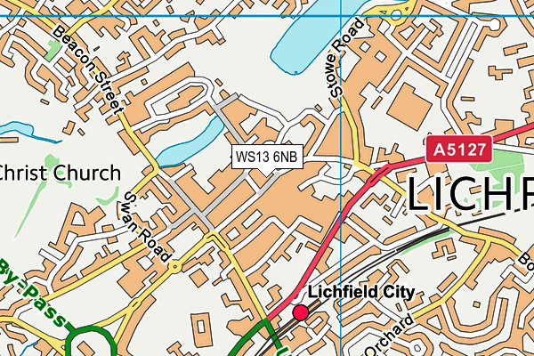 WS13 6NB map - OS VectorMap District (Ordnance Survey)