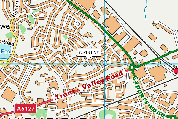 WS13 6NY map - OS VectorMap District (Ordnance Survey)