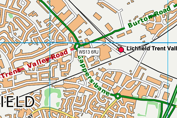 WS13 6RJ map - OS VectorMap District (Ordnance Survey)