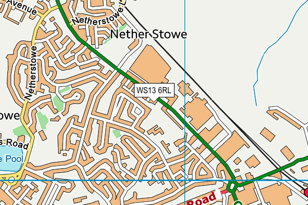 WS13 6RL map - OS VectorMap District (Ordnance Survey)