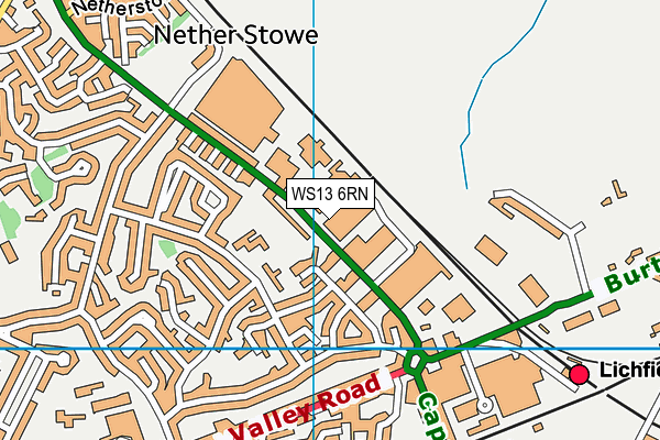 WS13 6RN map - OS VectorMap District (Ordnance Survey)