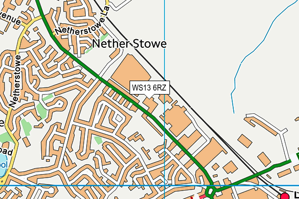 WS13 6RZ map - OS VectorMap District (Ordnance Survey)