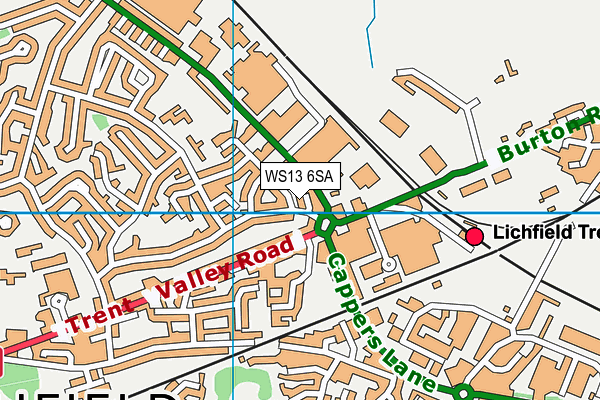 WS13 6SA map - OS VectorMap District (Ordnance Survey)