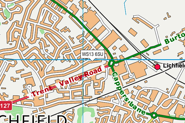 WS13 6SU map - OS VectorMap District (Ordnance Survey)